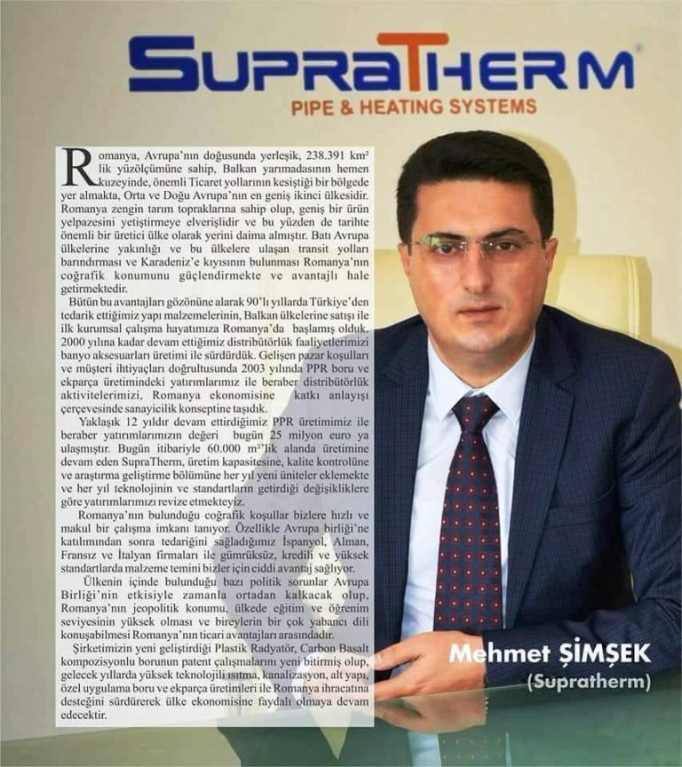 Küresel PP boru sektöründe bir dünya markası: SupraTherm