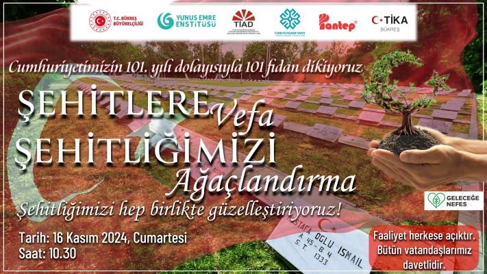 Bükreş Türk Şehitliği’ni ağaçlandırma faaliyeti