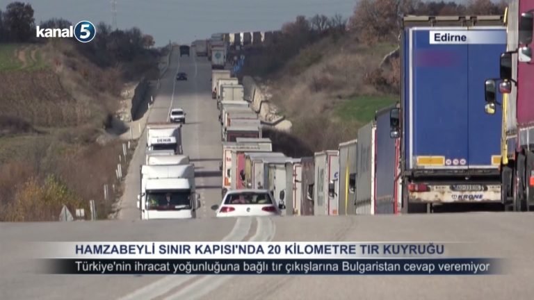Bulgaristan’a açılan Hamzabeyli Sınır Kapısı’nda tır kuyruğu