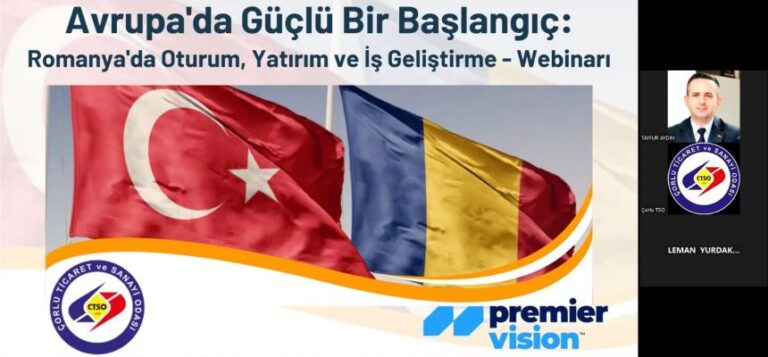 Çorlu TSO ve Premier Vision’dan Romanya Webinari!