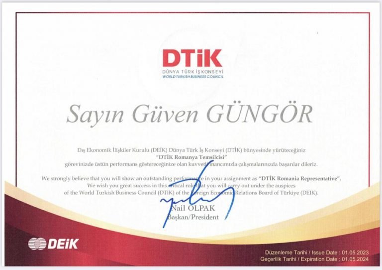 Güven Güngör DTİK Romanya temsilcisi oldu