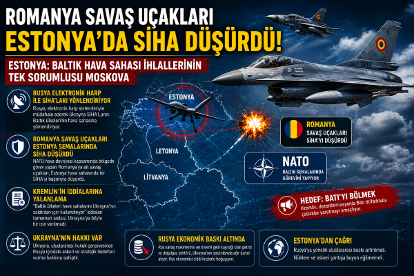 Romanya savaş uçakları Estonya’da SİHA düşürdü