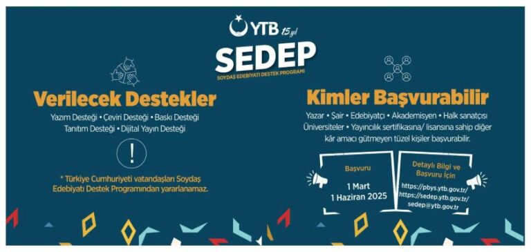 Soydaş Edebiyatı Destek Programı (SEDEP) 2025 Yılı Başvuruları Açıldı